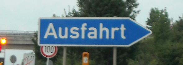 Ausfahrt in German: Exit